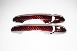 FIAT 500 Exterior Door Handle Kit - Carbon Fiber - Red Candy